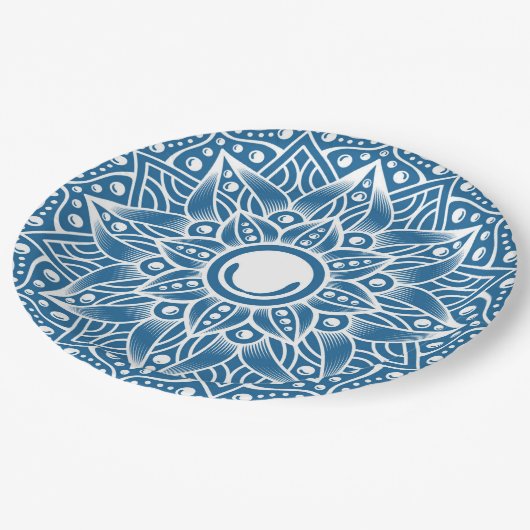 Luxus Mandala 16 Pappteller (Schrägansicht)