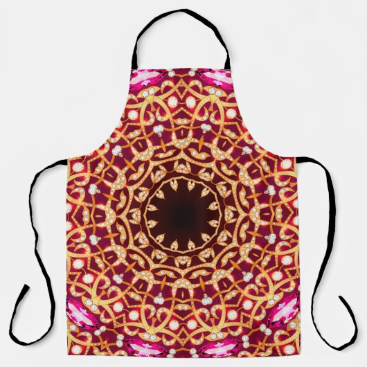 Luxus-Mandala-Brosche Schmuck nahtloses Muster Schürze (Vorderseite)