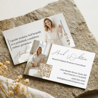 Luxus-Marketing-Berater Eleganter QR-Code-Foto Visitenkarte