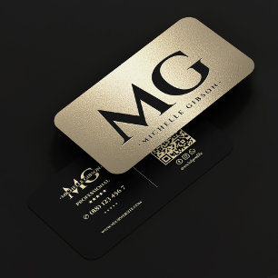 Luxus-Marketing-Monogramm-Initialen Schwarz Faux G Visitenkarte