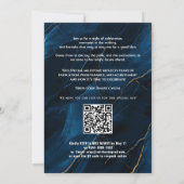 🎓Luxus-Marmor-Abschlussfeier der Navy mit QR-Code Einladung (Rückseite)