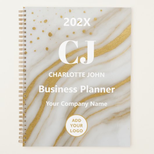 Luxus-Marmor-Geschäftsmonogramm 2026 Planer (Vorderseite)