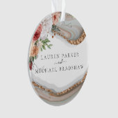 Luxus-Marmor-Glitzer Hochzeit Ornament (Vorderseite)