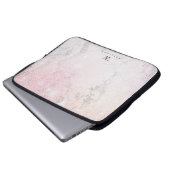Luxus-Marmor-Glitzer-Monogramm Laptopschutzhülle (Vorne Knopf)