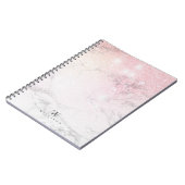 Luxus-Marmor-Glitzer-Monogramm Notizblock (Linke Seite)
