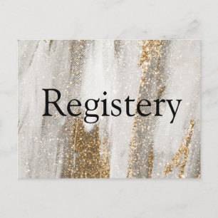Luxus-Marmor-Gold-Glitzer-Hochzeitsregister Postkarte