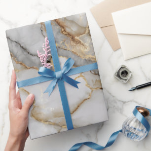 Luxus Marmor Gold Weiß Harmonie Abstrakte Muster Geschenkpapier