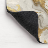Luxus Marmor Gold Weiß Harmonie Abstrakte Muster Mousepad (Ecke)