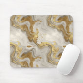 Luxus Marmor Gold Weiß Harmonie Abstrakte Muster Mousepad (Mit Mouse)