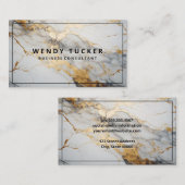Luxus Marmor Gold Weißer Hintergrund Visitenkarte (Vorne/Hinten)