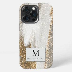Luxus-Marmor Goldstriche weiß und grau iPhone 13 Pro Hülle
