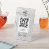 Luxus-Marmor Google-Bewertungs-QR-Code-Schild Sockelschild (In SItu)