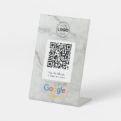 Luxus-Marmor Google-Bewertungs-QR-Code-Schild Sockelschild (Vorderseite)