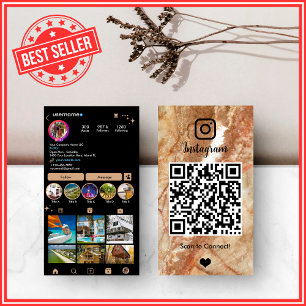 LUXUS Marmor Instagram QR Code Visitenkarte