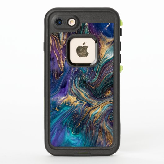 Luxus-Marmor-LifeProof-Style-iPhone-Hülle – Blau P (Rückseite)