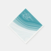 Luxus-Marmor Personalisiert Hochzeit Serviette (Ecke)