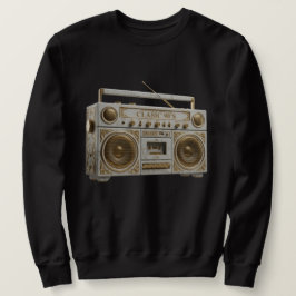Luxus-Marmor- und Gold-Vintage-90er-Boombox-Radio Sweatshirt