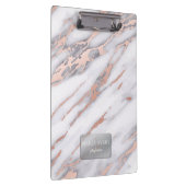 Luxus-Marmorgeschäft Rose Gold Metallic Business Klemmbrett (Rechts)