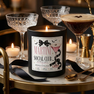 Luxus Martini Social Club Coquette Halloween  Quadratischer Aufkleber