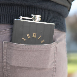 Luxus-Matte-Schwarz-und-Gold-Kaffeetasse mit römis Flachmann