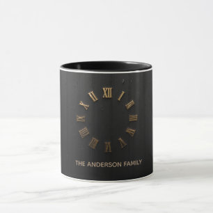 Luxus-Matte-Schwarz-und-Gold-Kaffeetasse mit römis Tasse