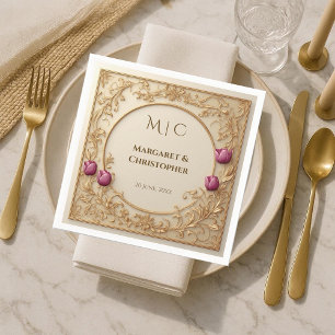 Luxus-Maulbeer-Gold Antiqu Barocke Grandeur Chic Serviette