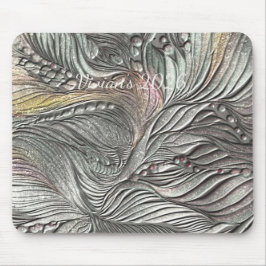Luxus-Mauspad mit silbermetallicfarbenen Blättern Mousepad