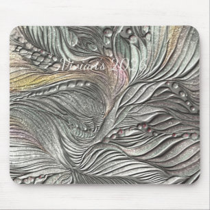 Luxus-Mauspad mit silbermetallicfarbenen Blättern Mousepad