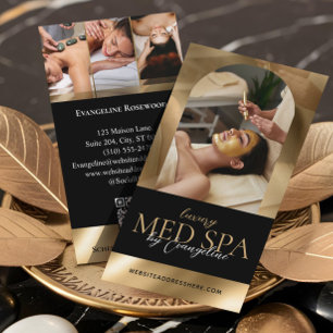 Luxus-Med-Spa-Wellness-Bogen Luxe Foto Schwarz Gol Visitenkarte