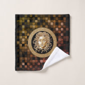 Luxus Medusa Gold Badetuch Set (Waschlappen)