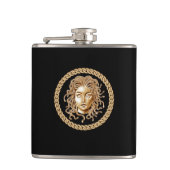 Luxus Medusa Gold Flasche Flachmann (Vorderseite)