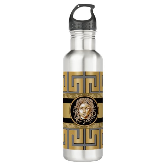Luxus Medusa Gold & Silver Edelstahlflasche (Vorderseite)
