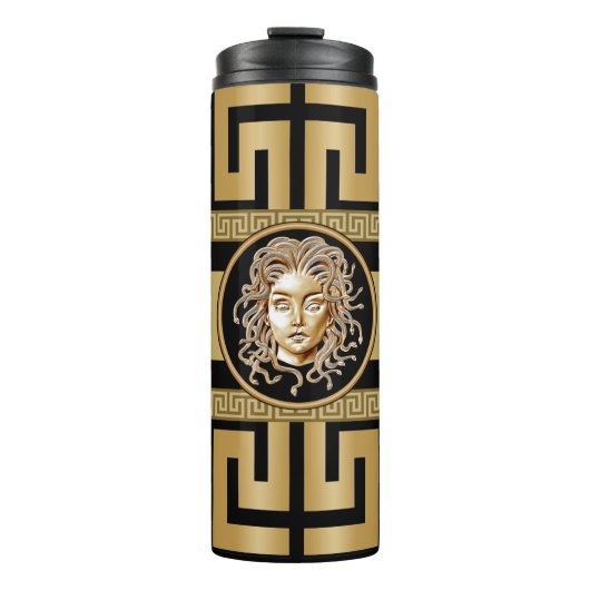 Luxus Medusa Gold Thermosbecher (Vorderseite)