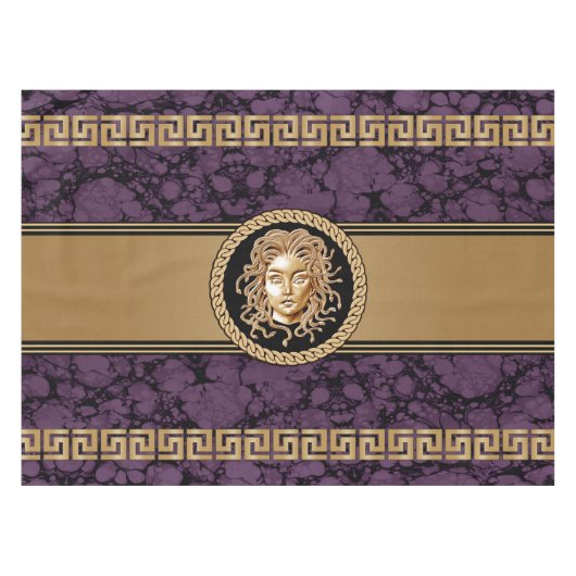 Luxus Medusa Marble & Gold Tableclout Tischdecke (Vorderseite (Horizontal))