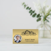 Luxus-Messing-Gold-Immobilien-Chic-Profis Visitenkarte (Stehend Vorderseite)