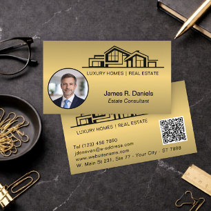 Luxus-Messing-Gold-Immobilien-Chic-Profis Visitenkarte