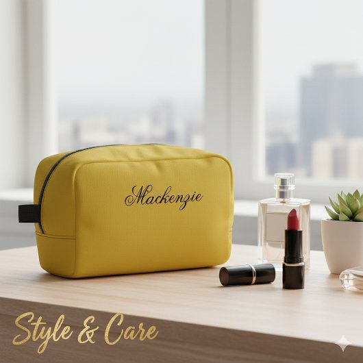 Luxus-Metallic-Gold-Dopp-Kit mit individuellem Nam Waschbeutel
