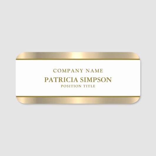 Luxus Metallic Gold und Weiß: Ihr einzigartiger St Namensschild (Vorderseite)
