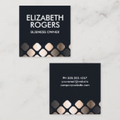 Luxus Metallic Muster | Schwarzer Hintergrund Quadratische Visitenkarte (Vorne/Hinten)