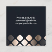 Luxus Metallic Muster | Schwarzer Hintergrund Quadratische Visitenkarte (Rückseite)