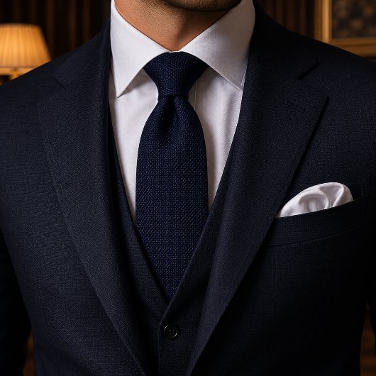 Luxus-Midnight-Navy-Struktur Krawatte