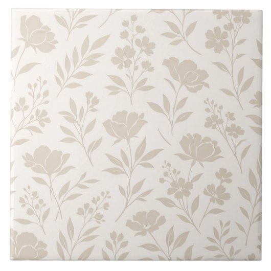 Luxus Minimal Botanisches Muster Fliese (Vorderseite)
