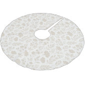 Luxus Minimal Botanisches Muster Polyester Weihnachtsbaumdecke (Schrägansicht)