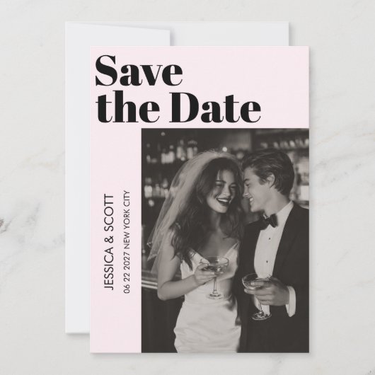 Luxus-Minimal-Flat-Save-the-Date-Karte Save The Date (Vorderseite)
