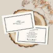 Luxus Minimal Monogram Black Ivory Business Card Visitenkarte