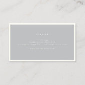 Luxus Minimal Monogram Gray Elfenbeinchic Stilvoll Visitenkarte (Rückseite)