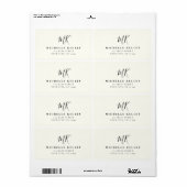 Luxus-Minimal-Monogramm Schwarz Elfenbein Chic Sty (Vorne)