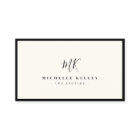 Luxus-Minimal-Monogramm Schwarz Elfenbein Chic Sty