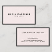 Luxus Minimal Schwarz/Pastellrosa Visitenkarte (Vorne/Hinten)