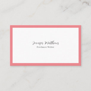 Luxus Minimaler Monogramm rosa Rahmen Visitenkarte